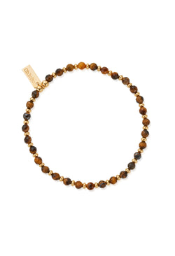 ChloBo Men's Tiger's Eye Mini Disc Bracelet Silver Gold Plated