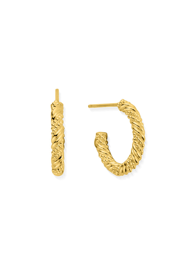 ChloBo Entwined Passion Hoop Silver Gold Plated Earrings