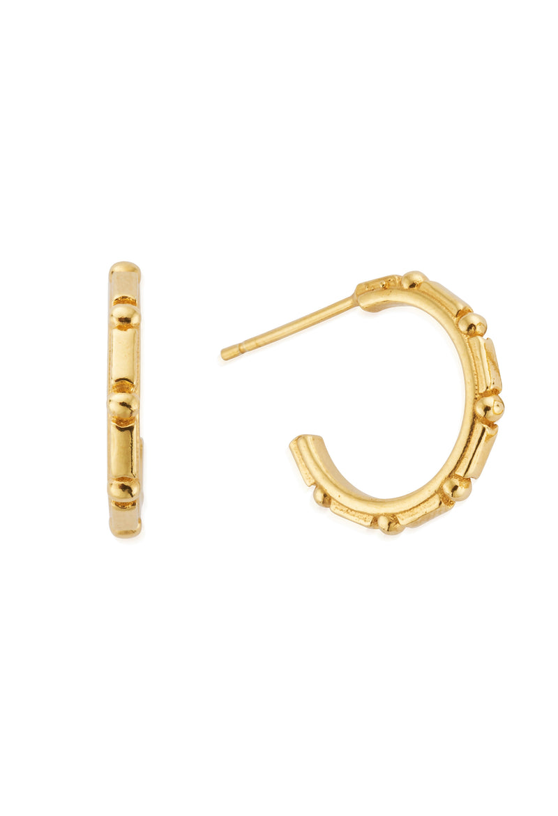 ChloBo Art Deco Hoop Earring in Gold Plated Sterling Silver *