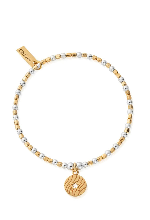 The ChloBo Open Star In Circle Bracelet, a two-tone gold and silver bracelet from ChloBo, available at OD’s Jewellers in St Helens.