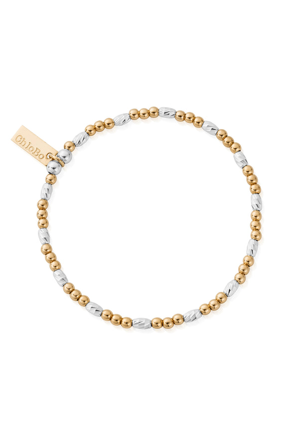 ChloBo Dainty Sparkle Bracelet Silver Gold Plated