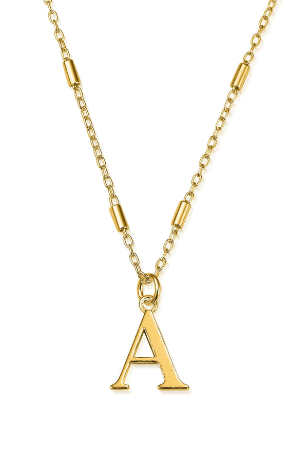 ChloBo Iconic Initial A Pendant in Silver Gold Plated