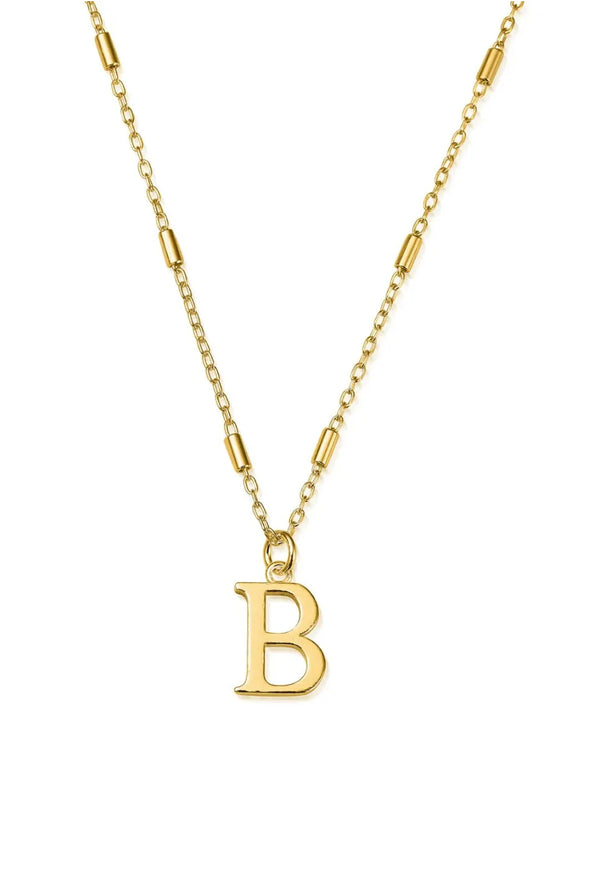 ChloBo Iconic Initial B Pendant in Silver Gold Plated