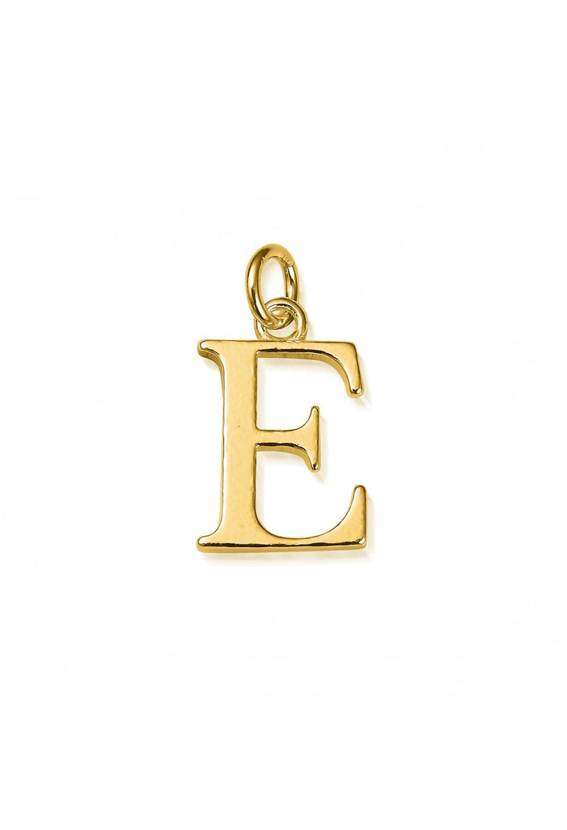 ChloBo Iconic Initial E Pendant in Silver Gold Plated