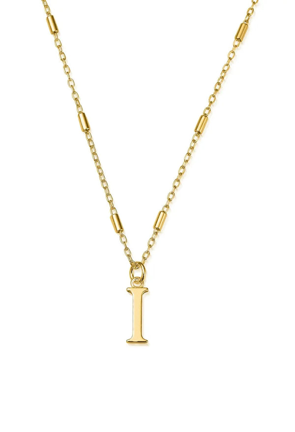 ChloBo Iconic Initial I Pendant in Silver Gold Plated