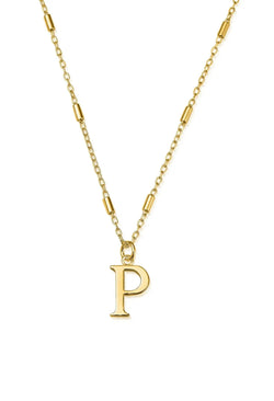 ChloBo Iconic Initial P Pendant in Silver Gold Plated
