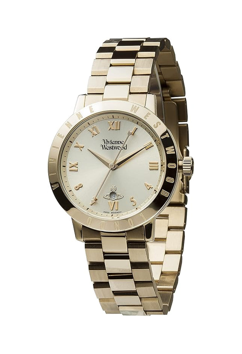 Vivienne Westwood Bloomsbury Bracelet Watch, a gold-plated bracelet watch from Vivienne Westwood, OD’s Jewellers in St Helens