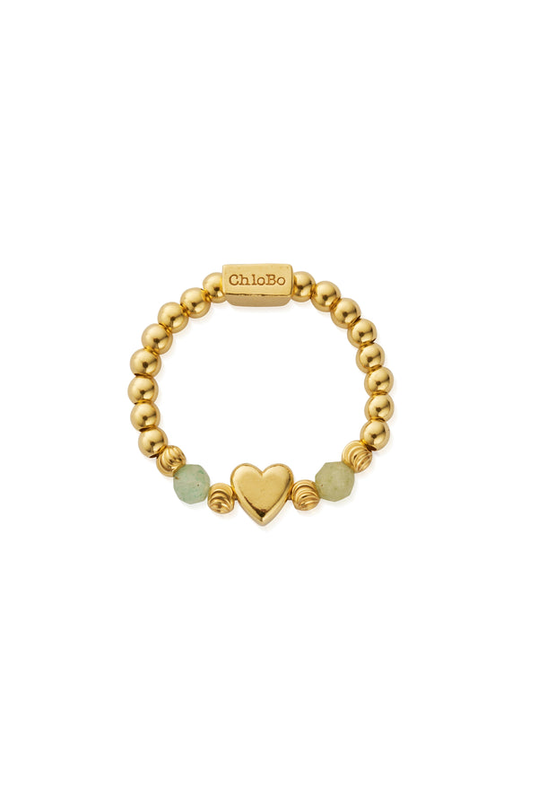 ChloBo New Love Aventurine Ring in Gold