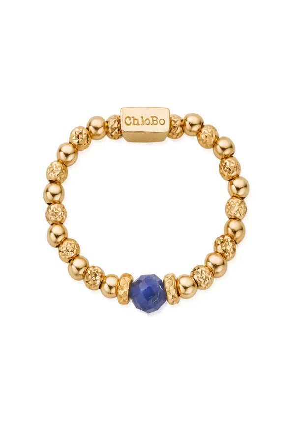 ChloBo Sparkle Sodalite Ring Silver Gold Plated