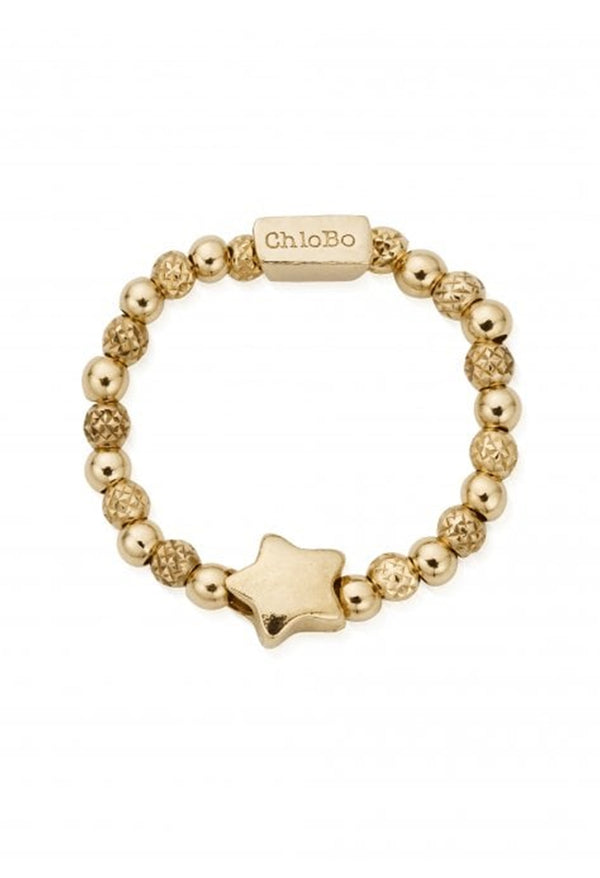 ChloBo Inset Star Ring Silver Gold Plated