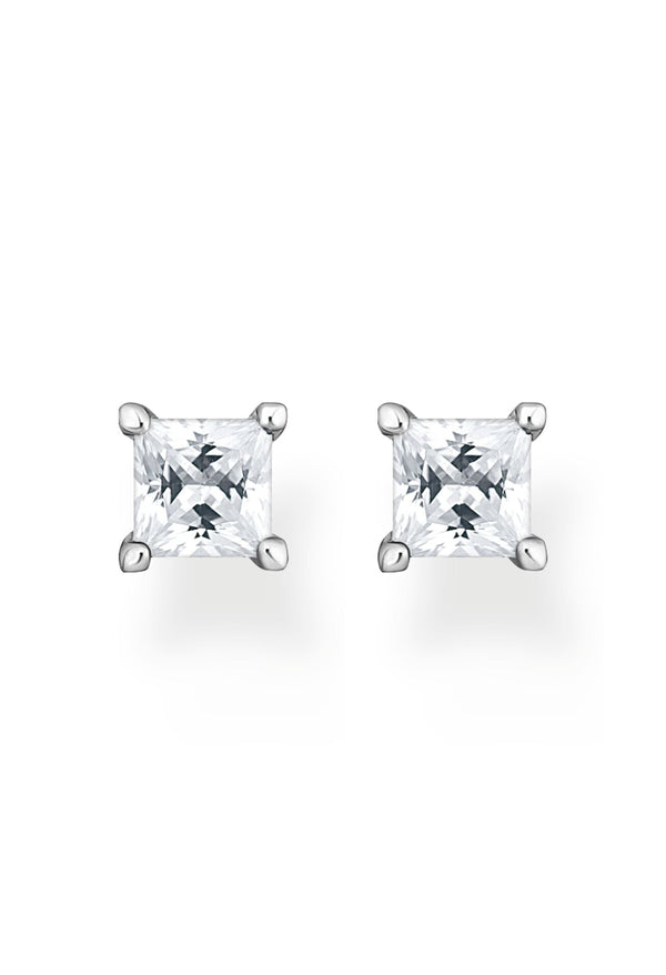 Thomas Sabo White Princess Cut Stud Earrings