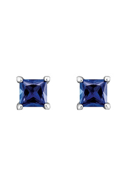 Thomas Sabo Blue Princess Cut Stud Earrings