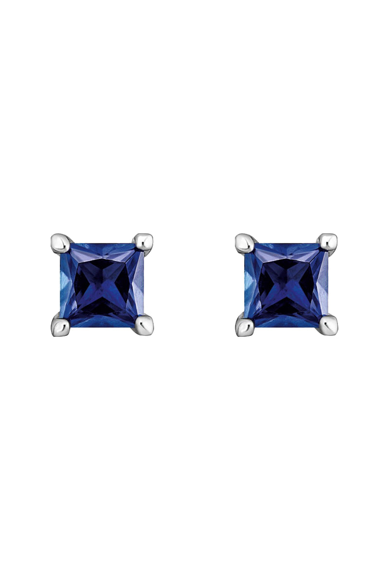 Thomas Sabo Blue Princess Cut Stud Earrings