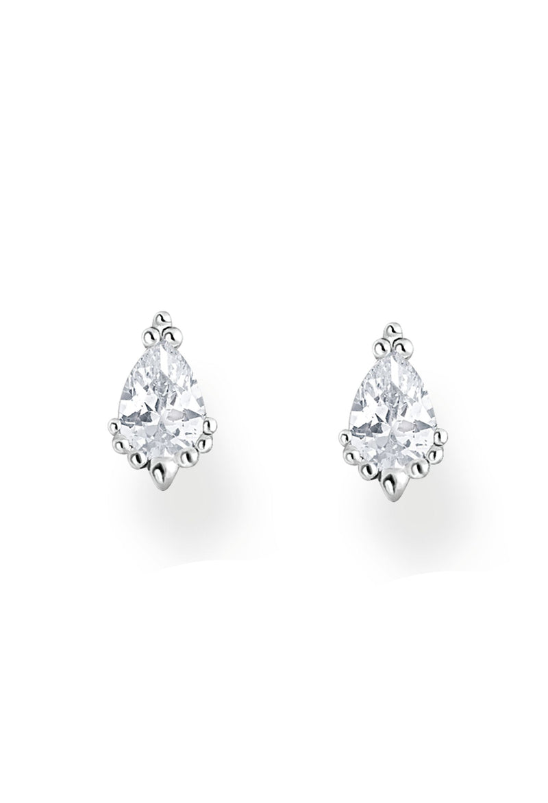 Thomas Sabo Pair Of Pear Shaped CZ Stud Earrings in Silver