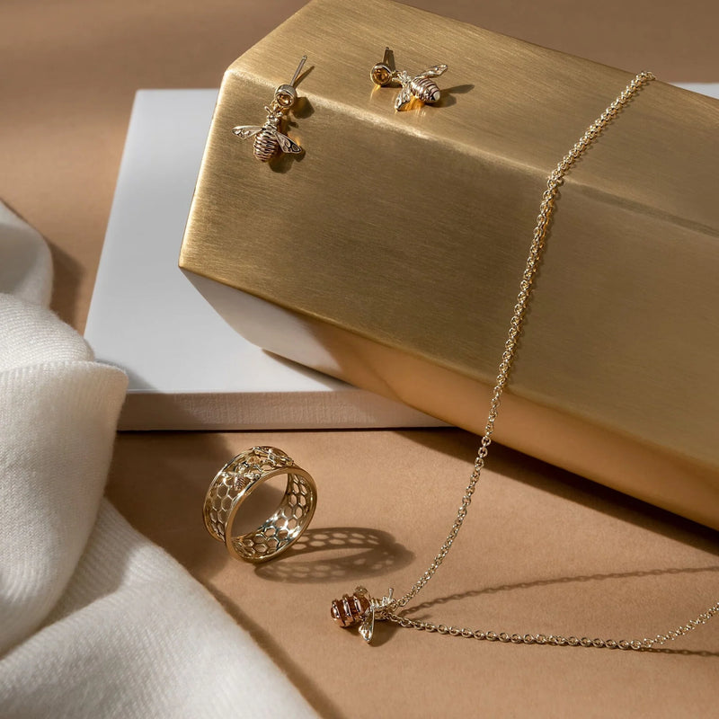 Clogau 9ct Gold Natures Wonder Honey Bee With Citrine Necklace HNBCP