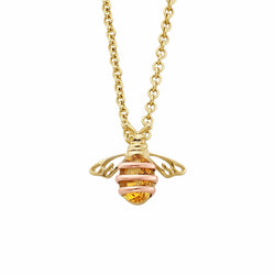 Clogau 9ct Gold Natures Wonder Honey Bee With Citrine Necklace HNBCP
