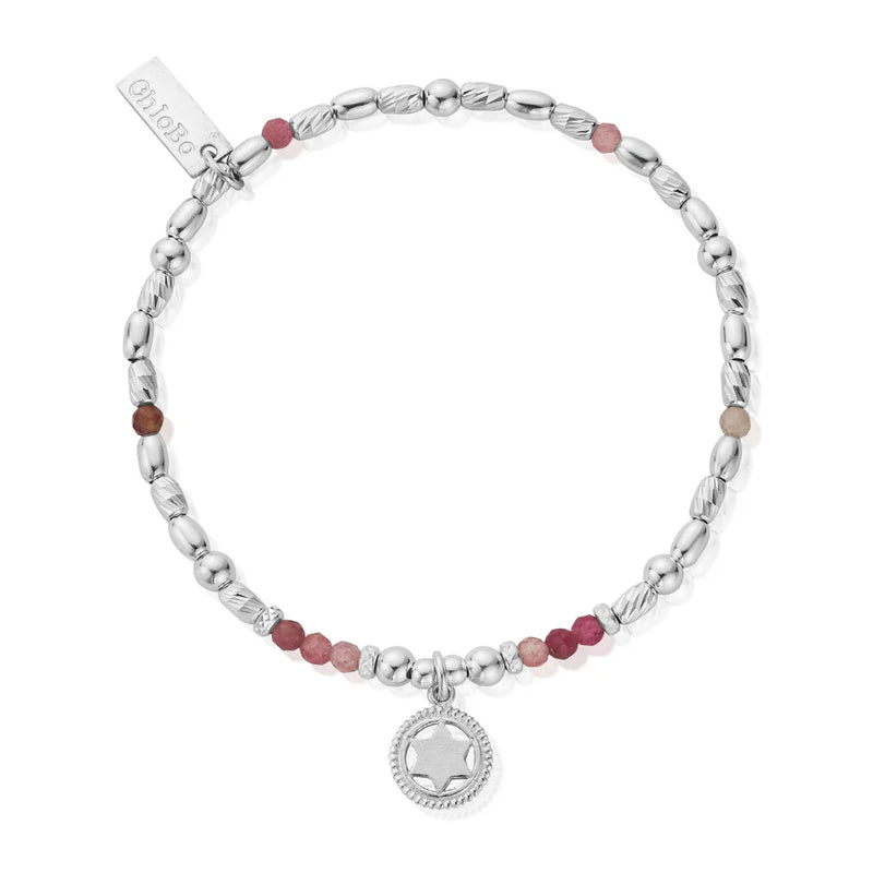The ChloBo Pink Tourmaline-Heart Chakra bracelet, pink silver bracelet from ChloBo, available at OD's Jewellers in St Helens