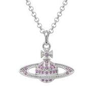 Vivienne Westwood Iris Crystal Mini Bas Relief Pendant Platinum Plated