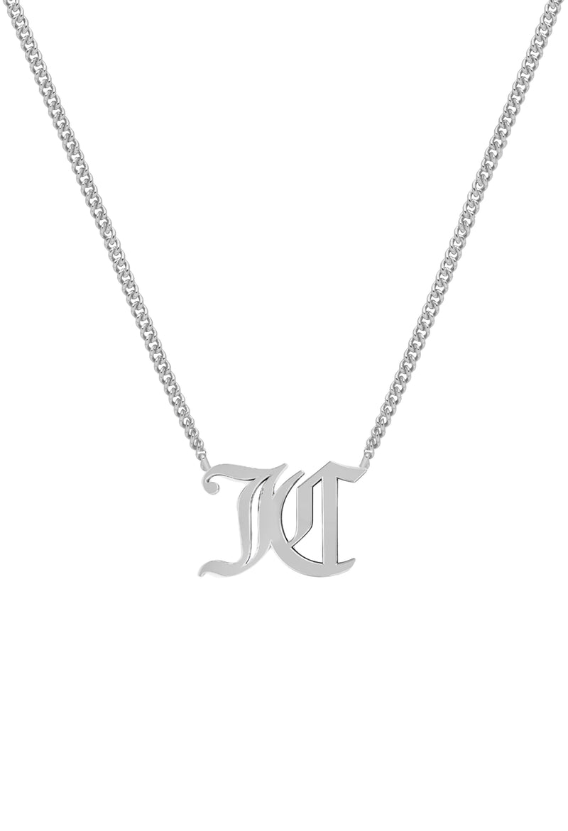 Juicy Couture Layla JC Logo Short Necklace Silver Plated