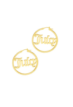 Juicy Couture Eva Medium Hoop Earrings in Gold Plated