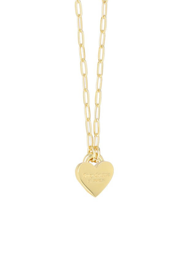 Juicy Couture Ashley Heart Pendant Mini Chain Necklace Gold Plated