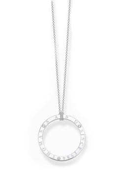 Thomas Sabo Circle Cubic Zirconia Logo Necklace in Silver