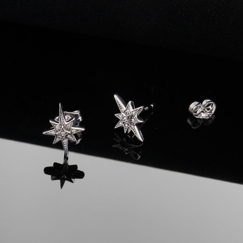 Kit Heath Silver Celeste North Star CZ Earrings 30456CZ