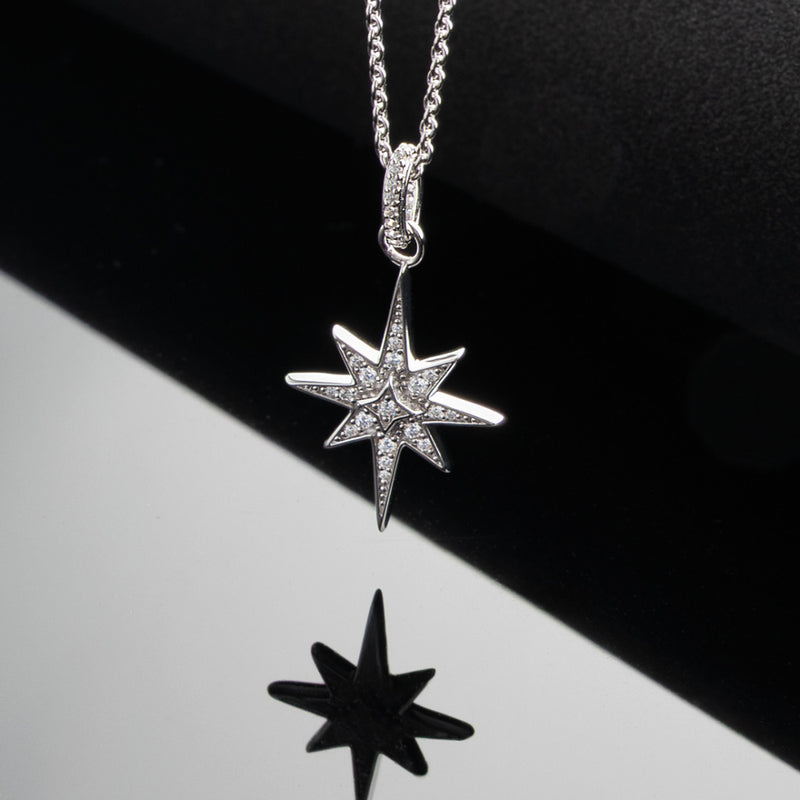 Kit Heath Silver Celeste North Star CZ Midi Necklace 90456CZ