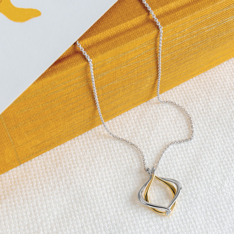The Alicia Golden Petite Necklace, a gold plated two-tone necklace from Kit Heath, available at OD’s Jewellers in St Helens