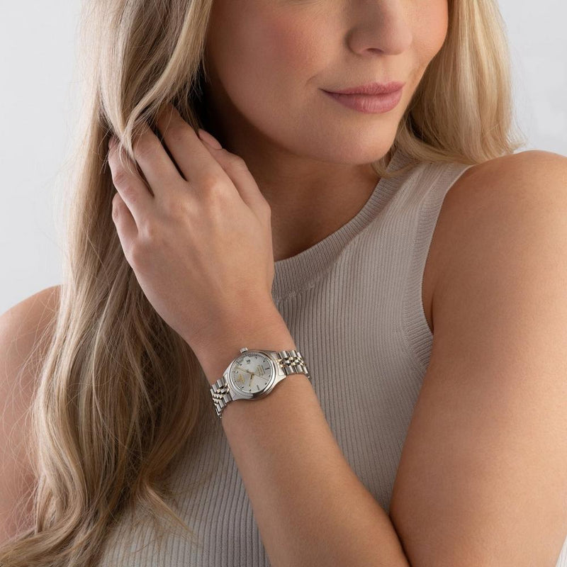 Vivienne Westwood Ladies Little Camberwell Silver Dial Watch, two-tone stainless steel, available at OD’s Jewellers St Helens