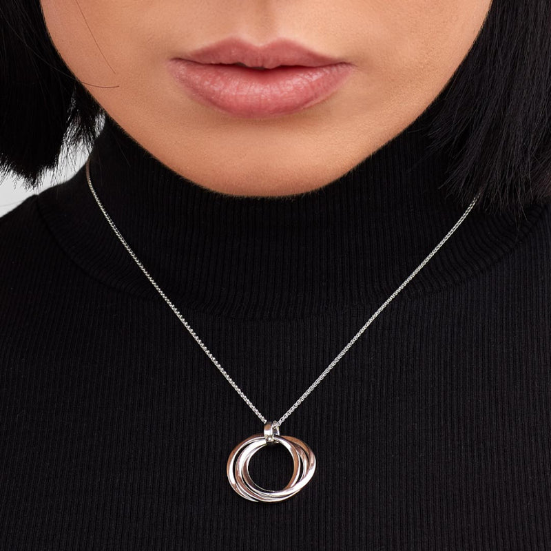 The Kit Heath Bevel Trilogy Grande Adjustable Slider Necklace, a silver metal necklace from Kit Heath, available at OD’s Jewellers in St Helens