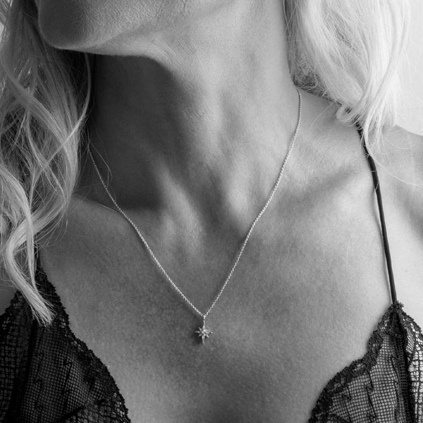 Kit Heath Silver Celeste North Star CZ Petite Necklace 90455CZ