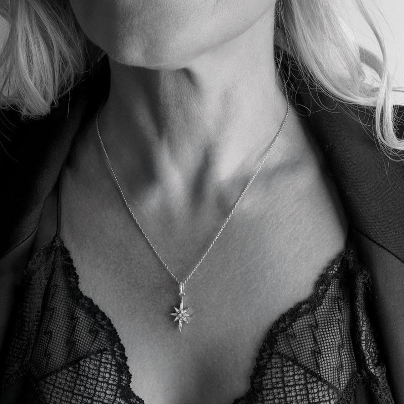 Kit Heath Silver Celeste North Star CZ Midi Necklace 90456CZ