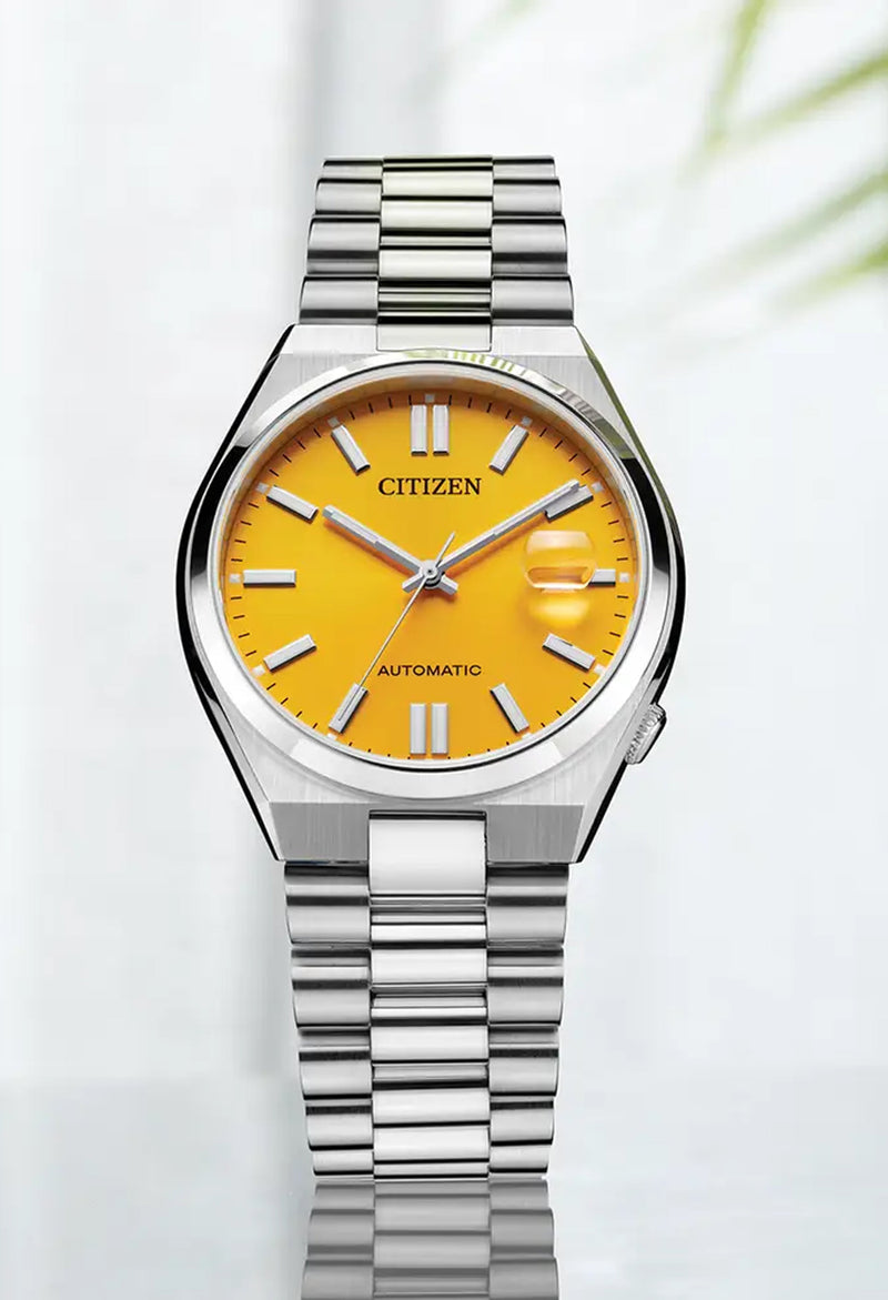 Citizen Gents Tsuyosa Yellow Dial Automatic Bracelet Watch Stainless Steel
