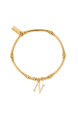 ChloBo Iconic Initial N Bracelet in Silver Gold Plated