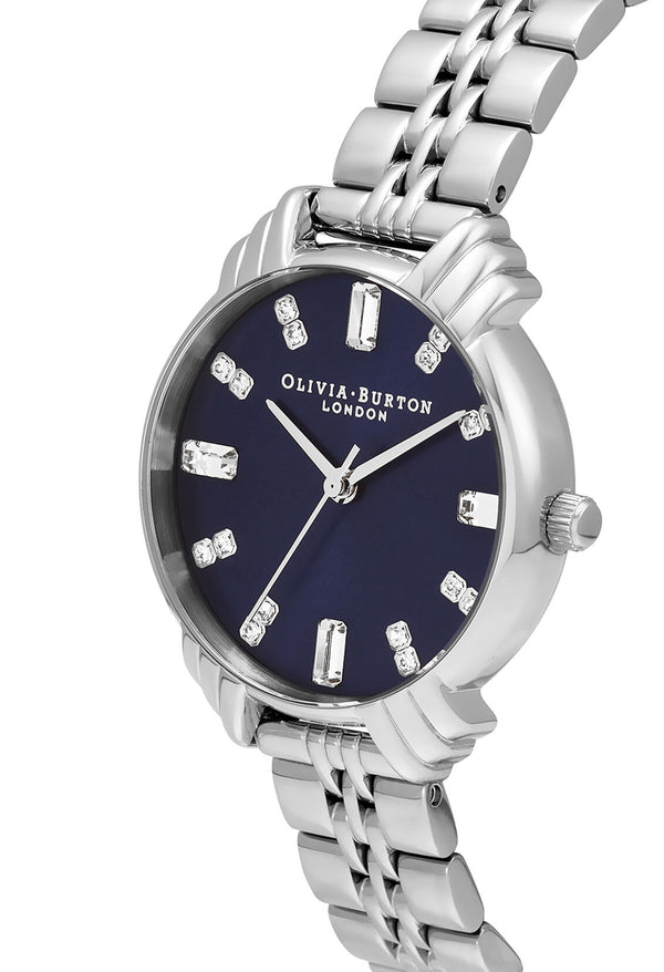 Olivia Burton Ladies Art Deco Navy Dial Watch