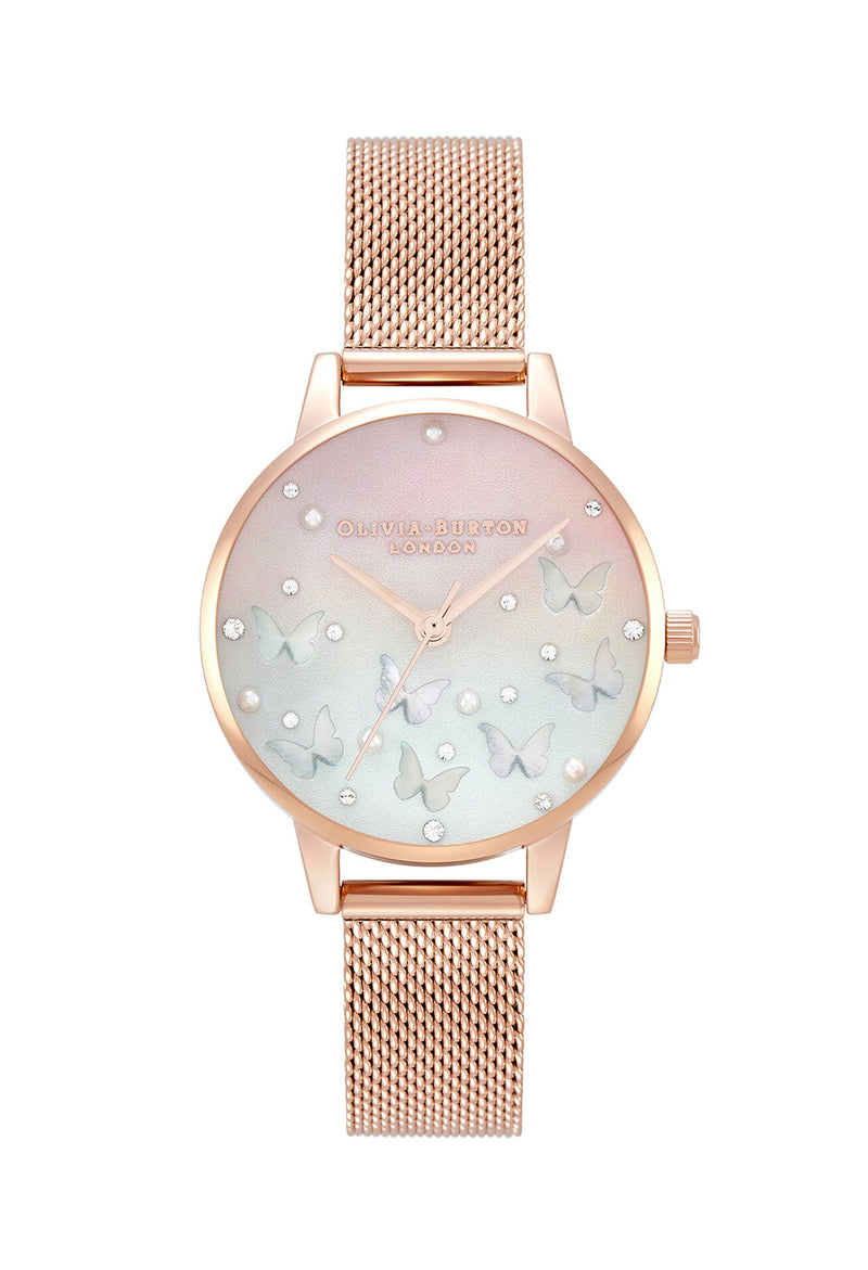 Olivia Burton Ladies Sparkle Butterfly, Midi Blush Dial Watch *