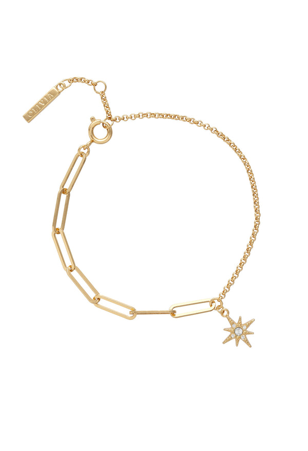 Olivia Burton Celestial Mismatch North Star Bracelet Gold Plated