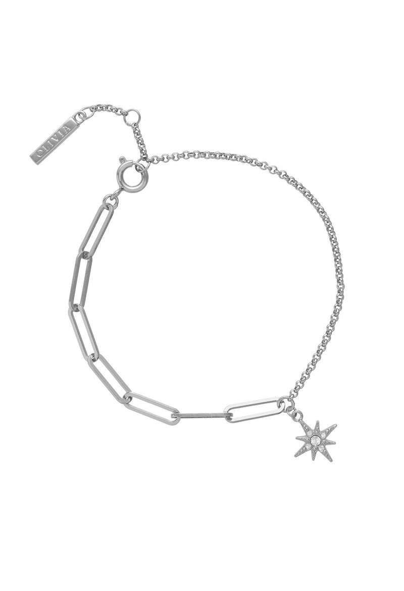 Olivia Burton Celestial Mismatch North Star Bracelet Silver Plated