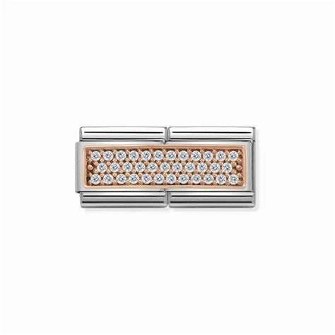 Nomination Composable Classic Link Rose Gold CZ Double Charm