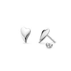 The Kit Heath Desire Cherish Heart Stud Earrings, a silver heart-shaped sterling silver stud from Kit Heath, available at OD’s Jewellers in St Helens