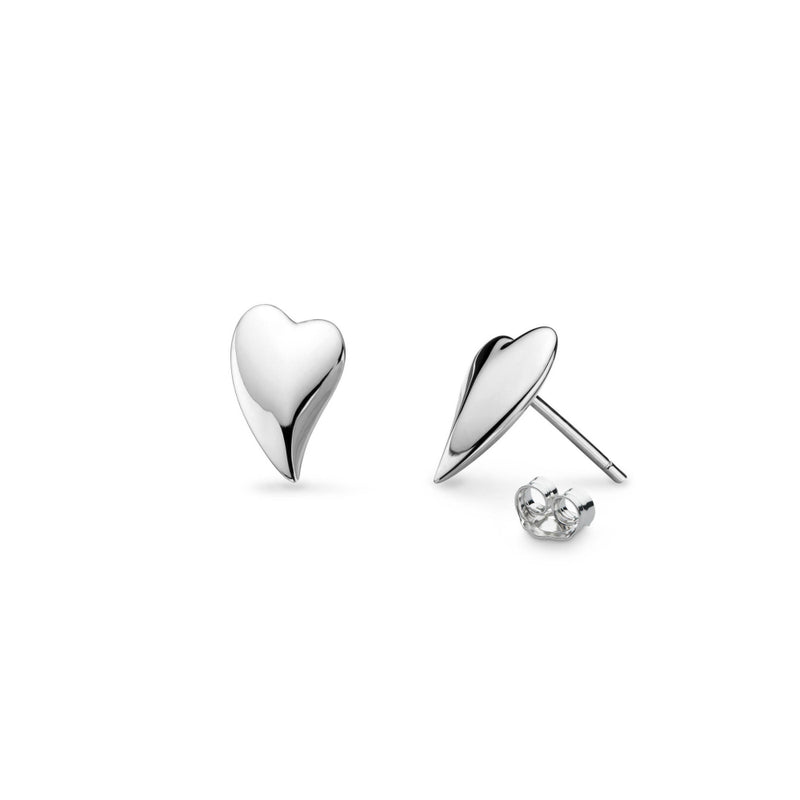 The Kit Heath Desire Cherish Heart Stud Earrings, a silver heart-shaped sterling silver stud from Kit Heath, available at OD’s Jewellers in St Helens