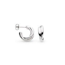 The Kit Heath Bevel Trilogy semi hoop stud earrings, a silver earrings from Kit Heath, available at OD’s Jewellers in St Helens