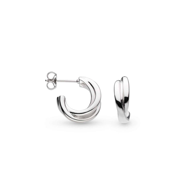 The Kit Heath Bevel Trilogy semi hoop stud earrings, a silver earrings from Kit Heath, available at OD’s Jewellers in St Helens