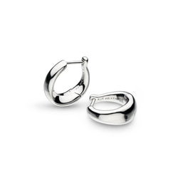 The Kit Heath Bevel Cirque hinged huggie hoops, a silver sterling hoop from Kit Heath, at OD’s Jewellers in St Helens