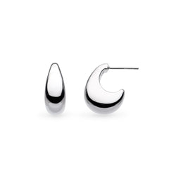 The Kit Heath Coast Pebble Smooth Grande Semi Hoop Stud Earrings, a silver metal earrings from Kit Heath, available at OD’s Jewellers in St Helens