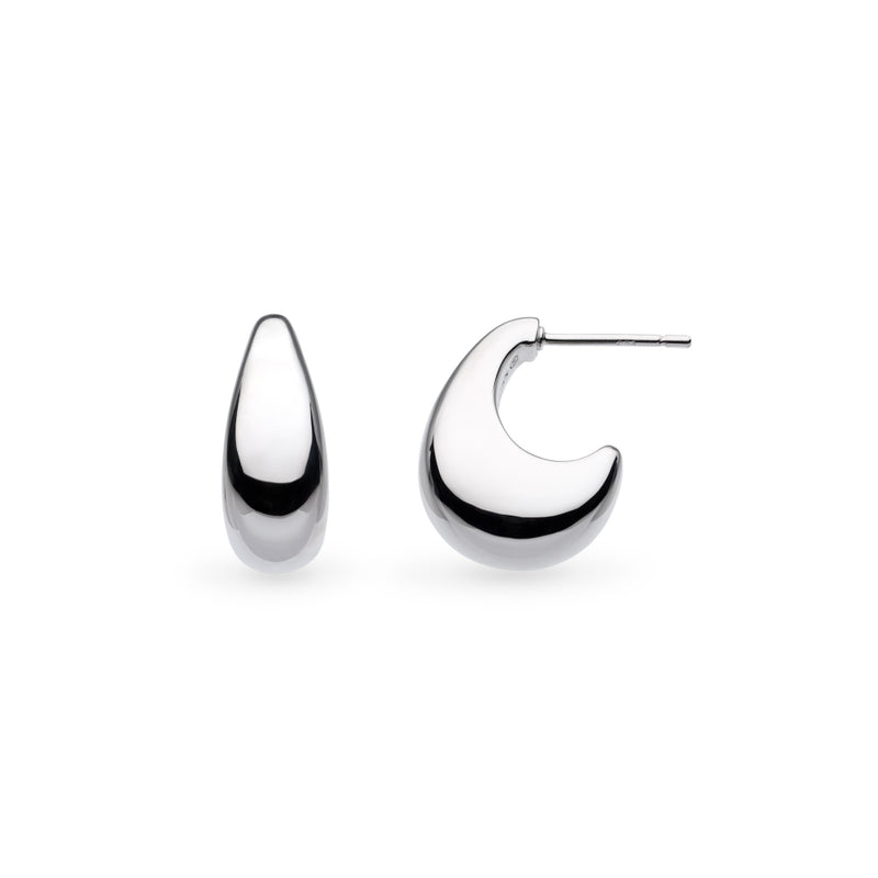 The Kit Heath Coast Pebble Smooth Grande Semi Hoop Stud Earrings, a silver metal earrings from Kit Heath, available at OD’s Jewellers in St Helens