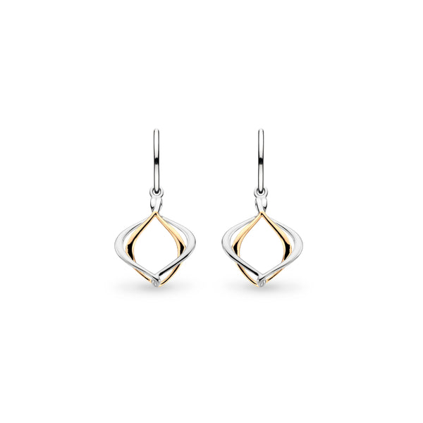 The Alicia Golden Petite Drop Earrings, two-tone gold and silver plated from Kit Heath, available at OD’s Jewellers in St Helens