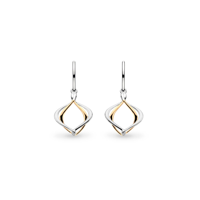 The Alicia Golden Petite Drop Earrings, two-tone gold and silver plated from Kit Heath, available at OD’s Jewellers in St Helens