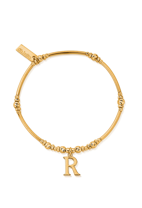 ChloBo Iconic Initial R Bracelet in Silver Gold Plated